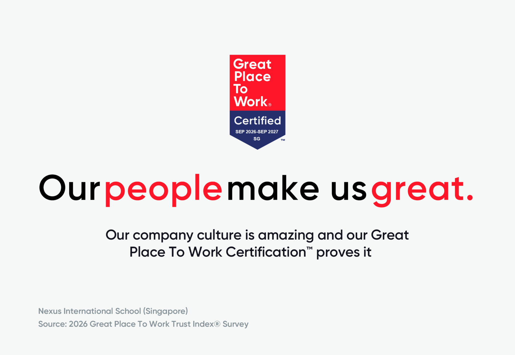 Nexus Singapore Celebrates 5 Consecutive Years as a Great Place to Work™!